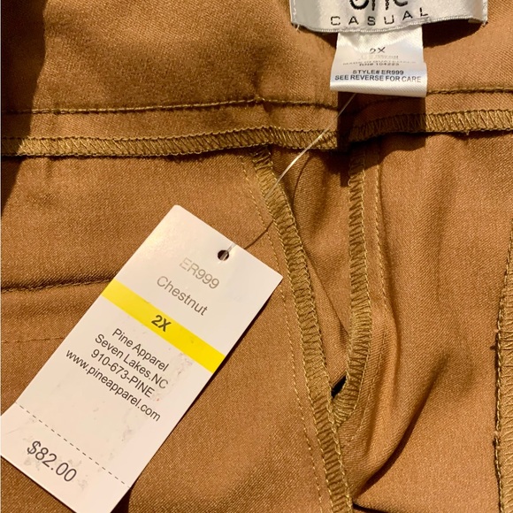 NWT Eric Casual Pull-On Pants- Chestnut- Size 2X - Picture 3 of 4